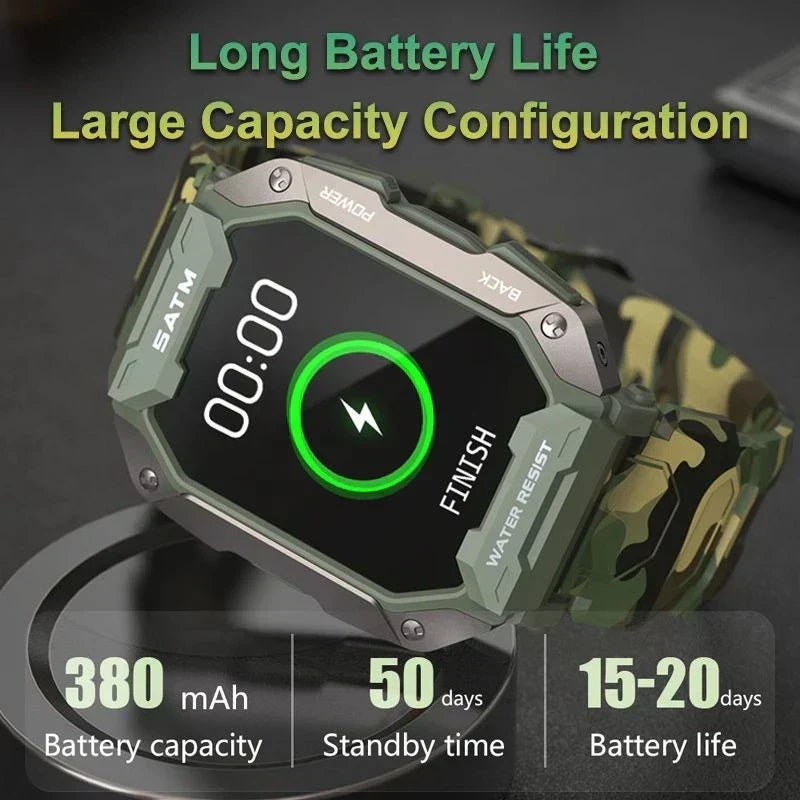 Sugafit® Force - Smart Watch Men Bluetooth Full Touch Screen 5ATM Waterproof Watches Sports