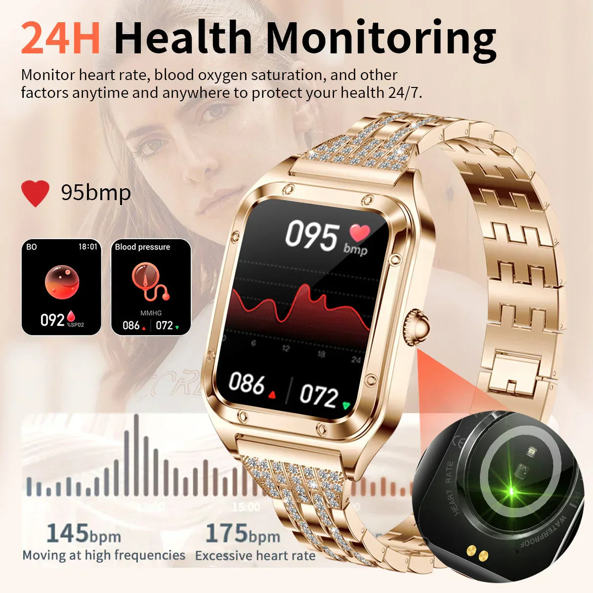 Sugafit® Tender - Smart Watch Woman Sport Fitnes AI Voice Control Full Touch Bracelet Bluetooth Call Waterproof
