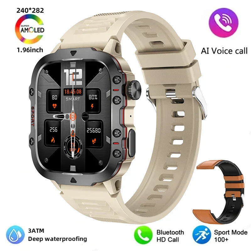 Sugafit® Apache - New 420mAh large battery outdoor sports men's smartwatch 1.96 inches 240 * 282 multi sport mode 100