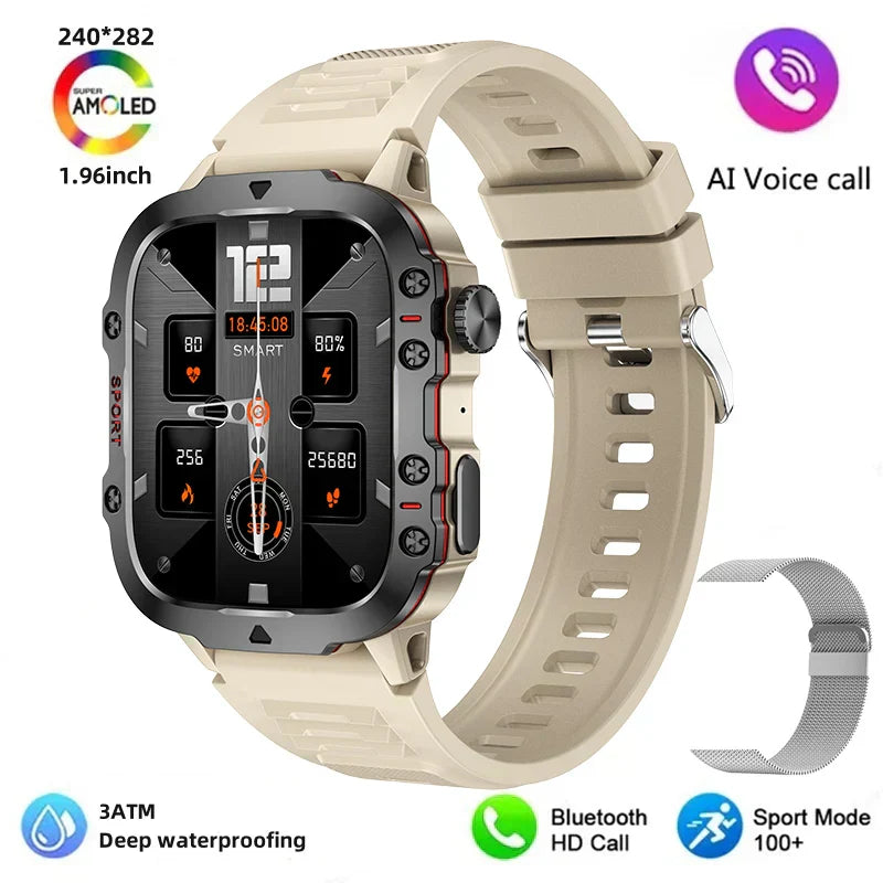 Sugafit® Apache - New 420mAh large battery outdoor sports men's smartwatch 1.96 inches 240 * 282 multi sport mode 100