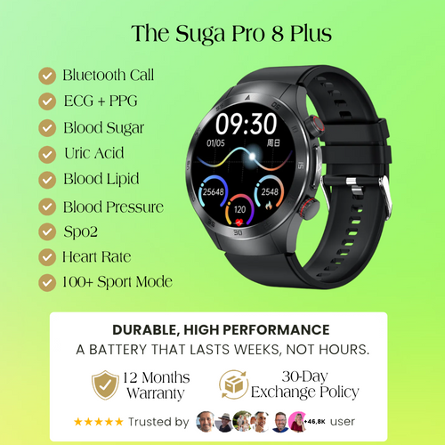 The Suga Pro GT8 Plus | Painless Blood Sugar Measurement & Laser Therapy Treatment