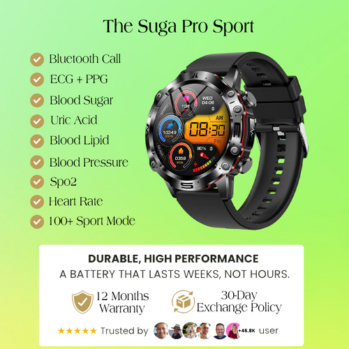 The Suga Pro Sport | Painless Blood Sugar Measurement & Laser Therapy Treatment